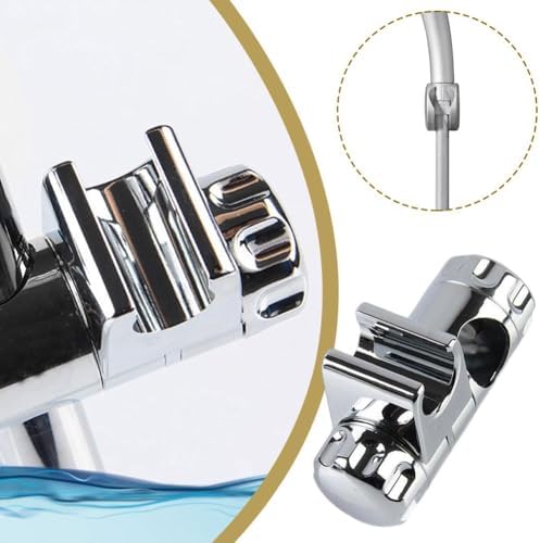 Adjustable shower head holder with suction cup wall mount for shower wand