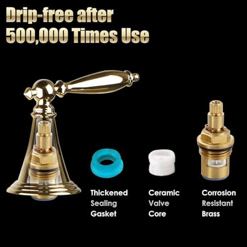 EasyVibe 3-Hole Gold-Tone Overflow Bath Faucet Set for Sink