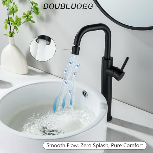 Bath Faucet 360 Swivel Tall Bath Sink Black