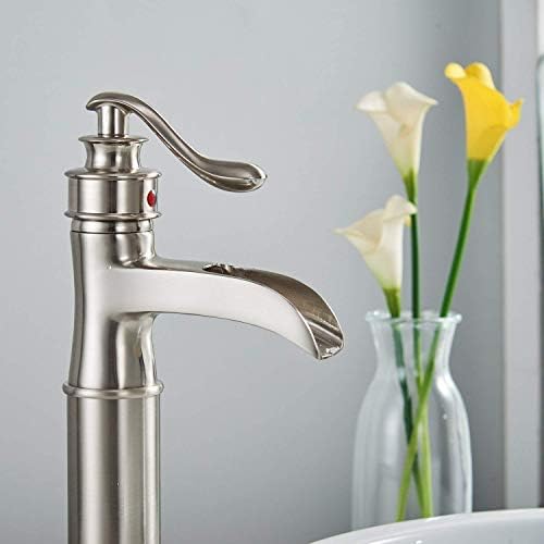 Bathfinesse Vessel Sink Faucet Waterfall Flow Brushed Nickel