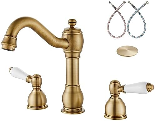 Elegant antique brass bathroom faucet