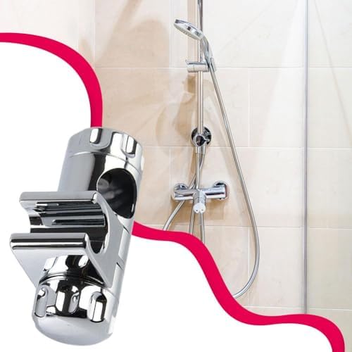 Adjustable shower head holder with suction cup wall mount for shower wand