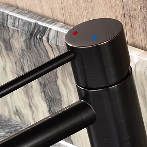 JXMMP Oil Rubbed Bronze Single Hole Bathroom Faucet with 6 Inch Deck Plate