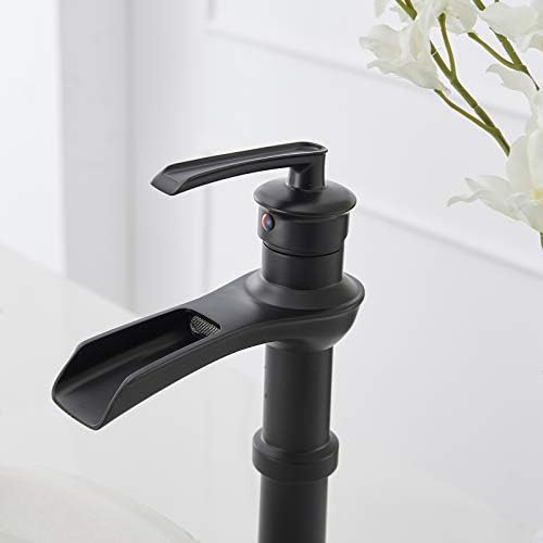 Vessel Sink Faucet Waterfall Faucet Matte Black