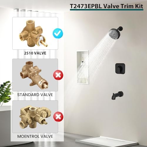 Moen T2471BL Matte Black Showers with Easy Installation