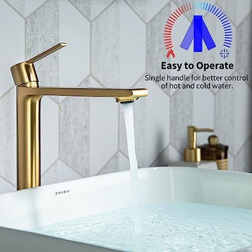 Casta Diva Tall Vessel Sink Faucet for Gold