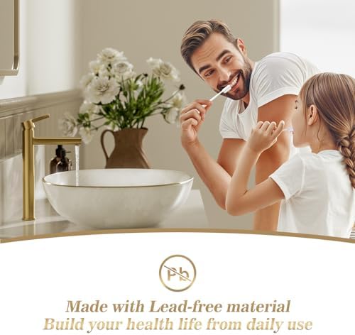 Brushed Gold Faucet Tall Bathroom Faucet 3-Year Warranty