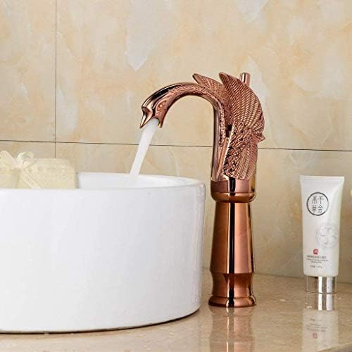 _Tall Antique Copper Faucet Single Handle Bathroom Faucet