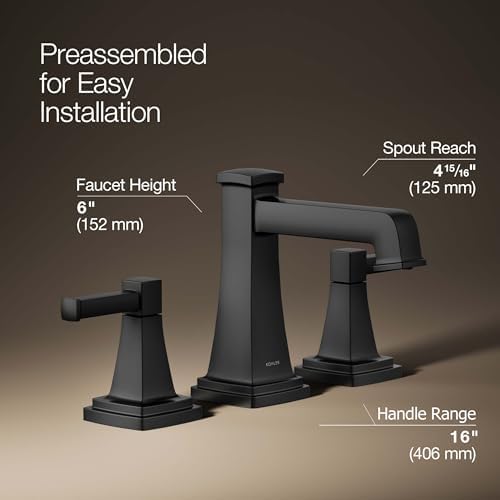 Two-Handle Bathroom Sink Faucet Matte Black by Kohler
