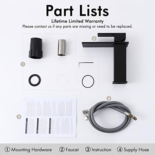 Sturdy Black Faucet Waterfall Bathroom Sink with 27-Year Warranty