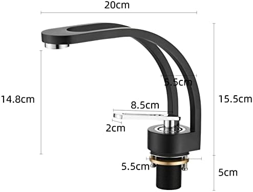 Leekayer Black Chrome Handle Bath Faucet for Sink by Brass Easy Install