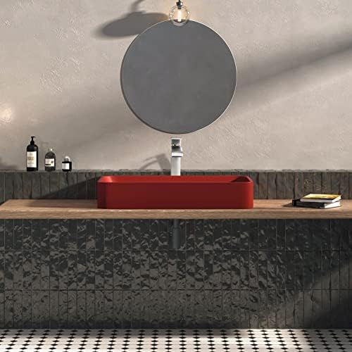 EZANDA Single Handle Vessel Sink Faucet - Waterfall Tall Bathroom Sink