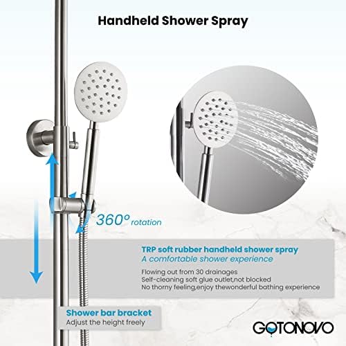 GotOnovo Stainless Steel 304 Triple Function Shower Faucet Set