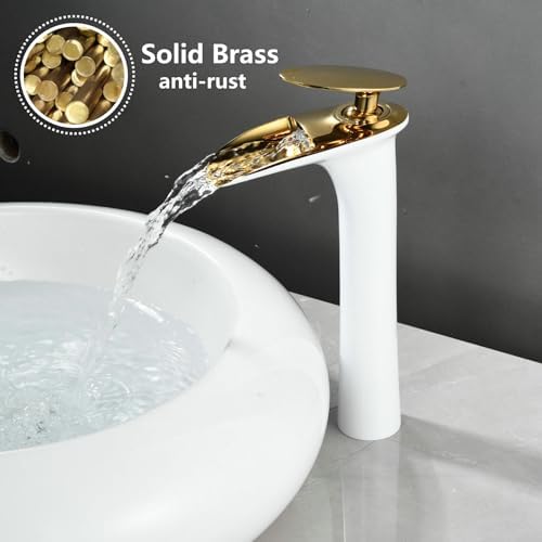 SHUNLI Vessel Faucet White Gold
