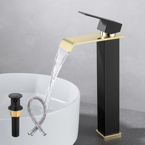 Rust-Resistant Black and Gold Faucet