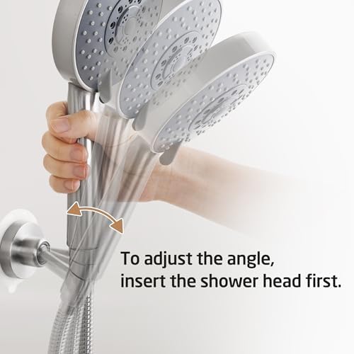 Stainless Steel Adjustable Shower Head Holder for Wall Mount - No Drilling Required