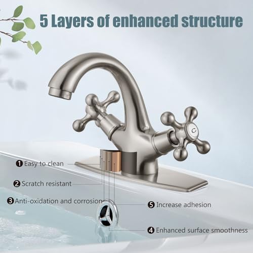 Aolemi Single Hole Touch faucet Cross Handle Brass 38-inch Thread