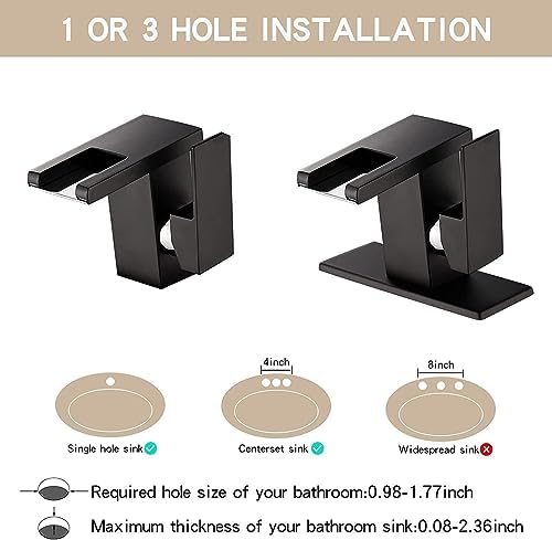 LED Bathroom Sink Faucet Waterfall Spout Skybathjoy