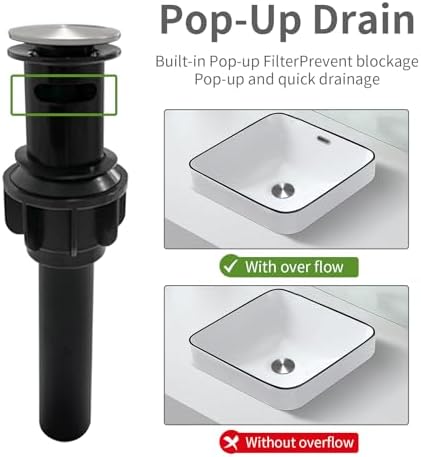 Vessel Sink Faucet with Pop-Up Drain