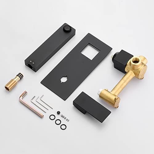 Stylish Wall-Mounted Bathroom Faucet Durable Brass Black Finish