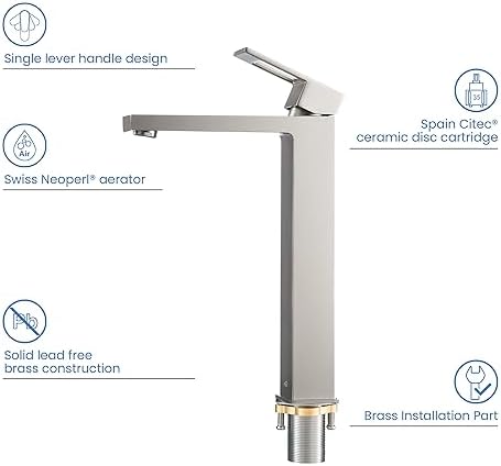 Durable Single-Handle Vessel Faucet for Bathroom Sink