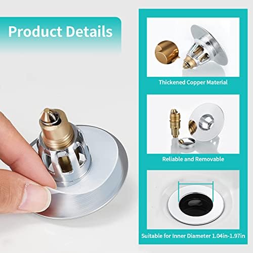 Universal Bathroom Sink Stopper with Hair Catcher