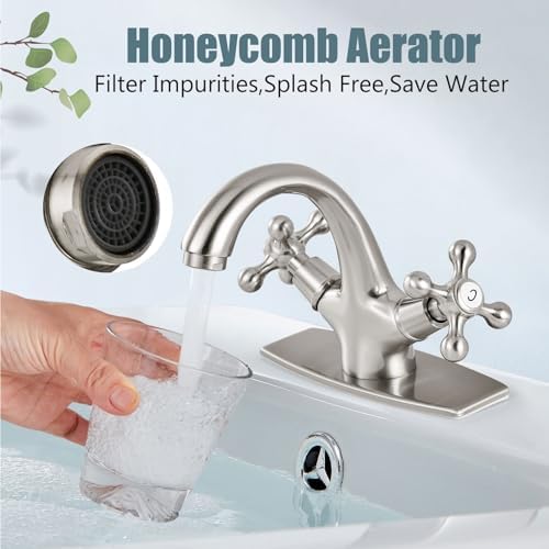 Aolemi Single Hole Touch faucet Cross Handle Brass 38-inch Thread