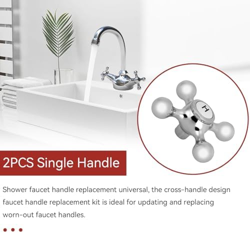 2-Piece Cross-Arm Faucet Handle Kit for Bathroom