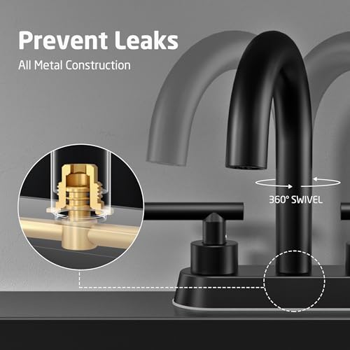 All Metal Bathroom Faucet KES Matte Black 4-Inch Touch On Faucet