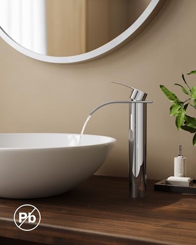 FORIOUS Waterfall Faucet with Chrome Handle