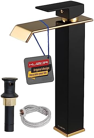 Tall Vessel Sink Faucet 1126-inch Stainless Steel Brass Matte BlackShiny Gold