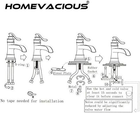 Homevacious Modern Gold Chrome Bathroom Faucet