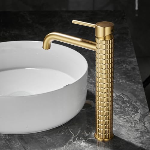 Luxury Vessel Sink Faucet with Brushed Gold
