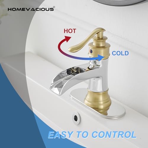 Homevacious Modern Gold Chrome Bathroom Faucet