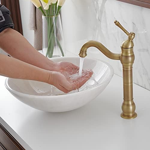BWE 360 Swivel Bathroom Faucet - Elegant antique brass finish for your bathroom
