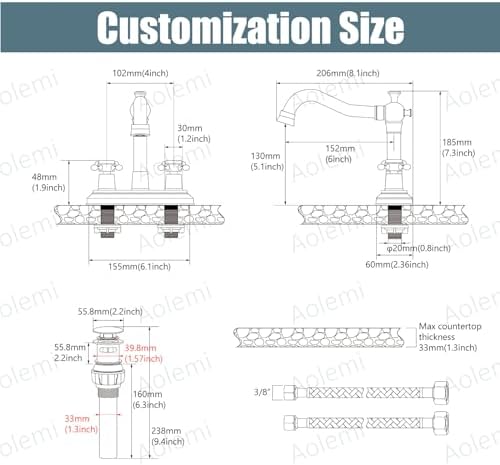 Aolemi 4 inch Vanity Faucet