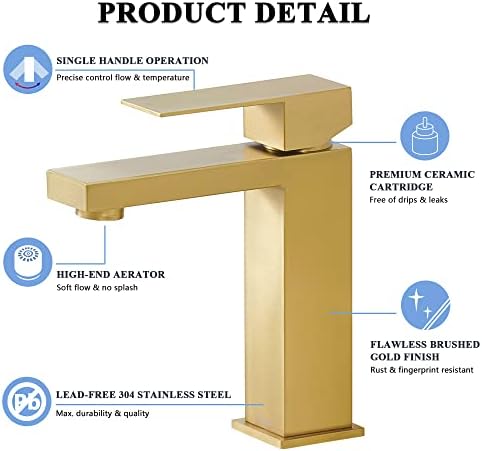 Tohlar Gold Single Handle Faucet