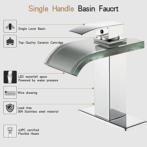 Loopan 3-Color Changing LED Waterfall Faucet