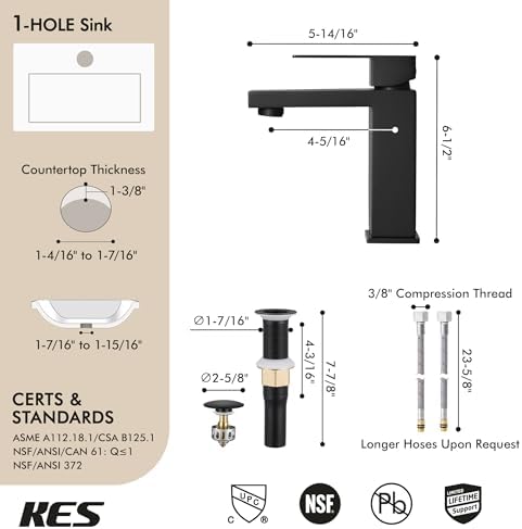 KES Black Bathroom Faucet