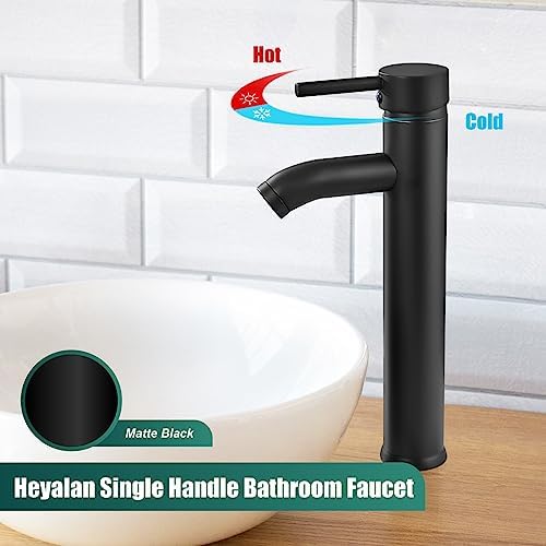 Sturdy Vessel Sink Faucet Matte Black Single Handle Durable for Heavy Use