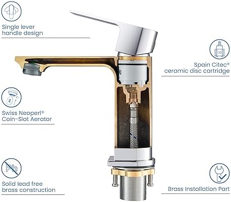 KIBI Mirage Single-Handle Bathroom Faucet Durable Sustainable Design