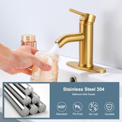 Gold-plated bathroom sink faucet