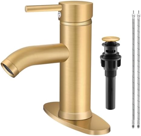Gold-plated bathroom sink faucet
