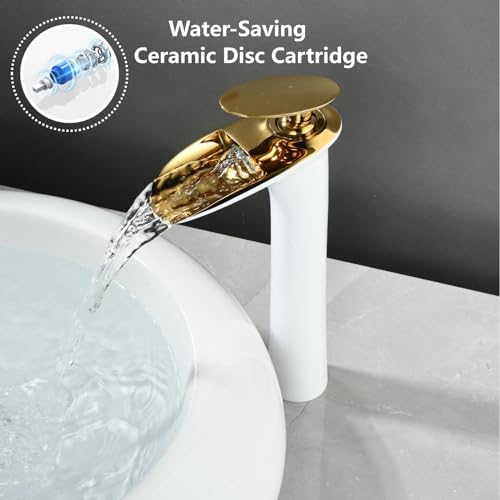 SHUNLI Vessel Faucet White Gold