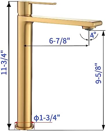 Casta Diva Tall Vessel Sink Faucet for Gold