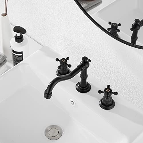 GGStudy Black 2-Handle 3-Hole Bathroom Faucet