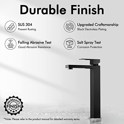 KES Black Tall Bathroom Faucet