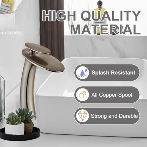 BathWise Touch Faucet Single Hole Brushed Nickel Modern Efficient