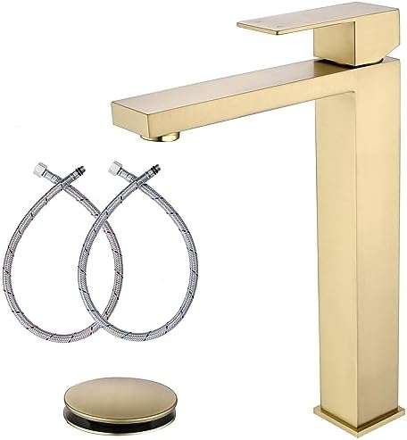 AmirLans Brushed Gold Vessel Sink Faucet