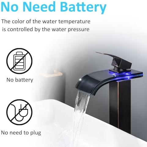 Modern LED Faucet Waterfall Design Safety Lighting Precision Fit